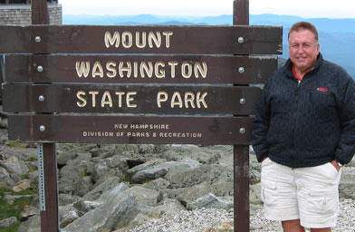 
                    Mikey on the top of Mount Washington, the tallest peak in the northeast.
                                            (Shannon Mullen)
                                        