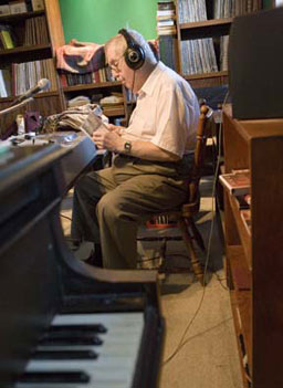 
                    Jim Dougherty has hosted the midnight jazz show on WSUI in Iowa City for 37 years.
                                            (Sarah Mercier)
                                        