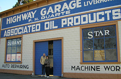 
                    Slide 1
Bill Junk and Marie Abbott of the Livermore Heritage Society stand outside the Duarte Garage in Livermore, California.
                                            (Pat Loeb)
                                        