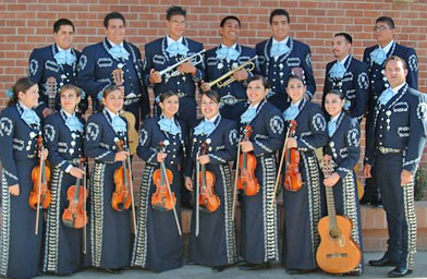 
                    Pueblo High School's Mariachi Aztlan gets ready for a group photo after performing in Tucson recently.
                                            (Julia Barton)
                                        