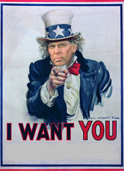 
                    Chaplain Kenneth Beale serves as the Army's Chief of Chaplain Recruiting. This is his face imposed on Uncle Sam, the famous Army recruiting poster.
                                            (Kenneth Beale)
                                        