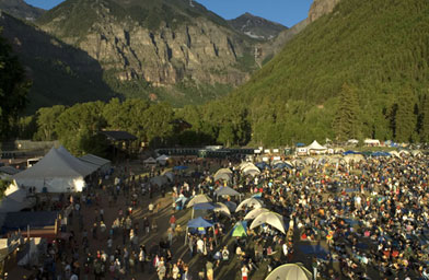 
                    An aerial view of the 2007 Telluride Bluegrass Festival.
                                            (Benko Photographics)
                                        