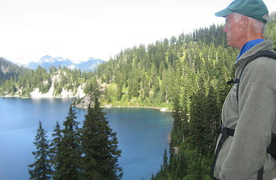 
                    Aaron Jones, father of reporter Liz Jones, eyes an alpine lake in the Cascade Mountains near Seattle, Wash.
                                            (Liz Jones)
                                        