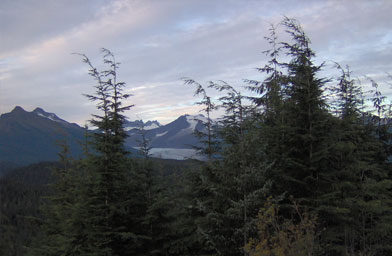 
                    A view of the Mendenhall Glacier, taken on top of Pederson Hill, which is behind Weigel's house.
                                            (Beth Weigel)
                                        