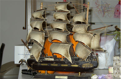 
                    A model ship that John Vogel's mother bought years before he was born. He adopted it as a kid, and has had it ever since.
                                            (John Vogel)
                                        