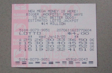 
                    Pete's winning lottery ticket.
                                            (Pete)
                                        