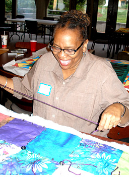 
                    The Call My Name workshops are for those who wish to increase the representation of African-American victims of AIDS in the NAMES project quilt panels.
                                            (The NAMES Project Foundation, Atlanta, GA)
                                        