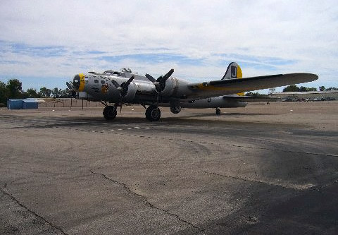 
                    Last year the Liberty Belle, a WWII B17 similar to the aircraft once stationed on the Dyersberg Army Air Base, made a homecoming visit to Halls and the Veterans' Museum.  Returning vets, including several who had been stationed on the base, were honored.
                                            (Kara Oehler)
                                        