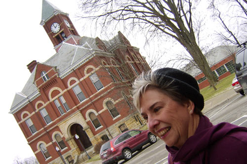 
                    Chamber of Commerce President Pat Convery stands outside the town's restored 1889 courthouse. Convery believes that embracing diversity is not only the right thing to do, but a necessity to ensure the town's economic survival.
                                            (Desiree Cooper)
                                        