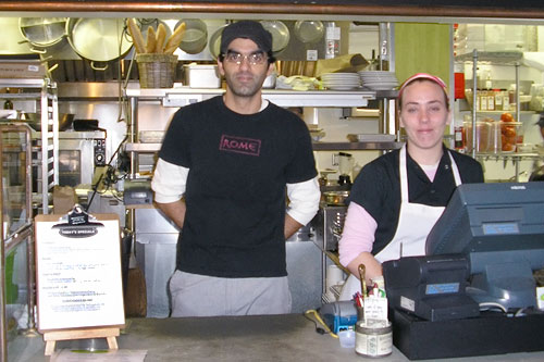 
                    Former New York City chef Hich Elbetri (left) is now the co-owner of Sandwhich in Chapel Hill, N.C., where his culinary creations use homemade bread and artisinal cheeses.
                                            (Suzie Lechtenberg)
                                        