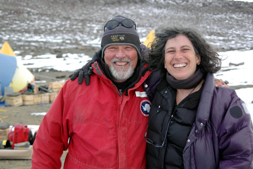 
                    Anne Aghion and Dr. Allan Ashworth at their campsite in the Dry Valleys.
                                            (Peter Rejcek)
                                        