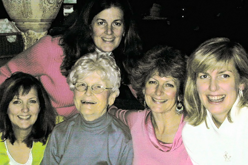 
                    Marie McNulty and her daughters around Christmas in 2005, three months before she passed away:(from left) Colleen, Eileen, Ann and Maureen.
                                            (Courtesy Maureen Saxton)
                                        