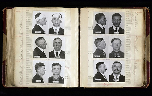 
                    Michaelson has a few books filled with mug shots. He refers to them as "Holy Grails" because they come with so many amazing photos and detailed information.
                                            (Courtesy Steidl & Partners)
                                        