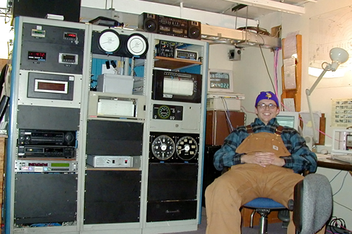
                    Nathan Tift in the weather room where he listened to music and also worked 12-hour shifts, seven days a week.
                                            (Nathan Tift)
                                        