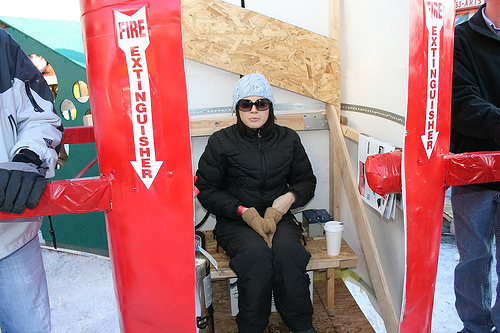 
                    This team from fire safety company Simplex Grinnell turned their privy into a giant fire extinguisher - complete with working spigot.
                                            (Anchorage Convention &Visitors Bureau/Cady Lister)
                                        