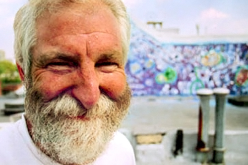 
                    Isaiah Zagar during the filming of "In A Dream." Zagar has covered 40,000 square feet of Philadelphia with his mosaics and  has been covered by nearly all the Philadelphia news outlets.
                                            (Courtesy Herzliya Films)
                                        