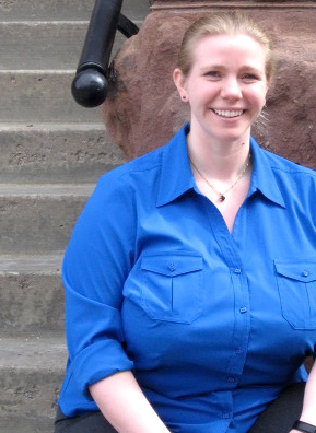 
                    Rachel Knudson, in her robin's egg blue blouse.
                                            (Marc Sanchez)
                                        
