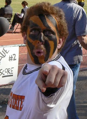 
                    Super-fan Ross Cunningham wearing his Idaho State University Bengal stripes.
                                            (Courtesy Ross Cunningham)
                                        