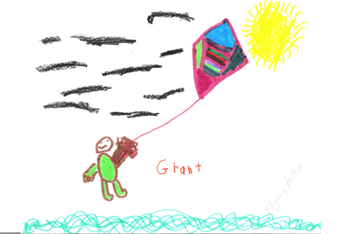 
                    For Grant, spring means kite flying.
                                            (Courtesy Grandville Christian School)
                                        