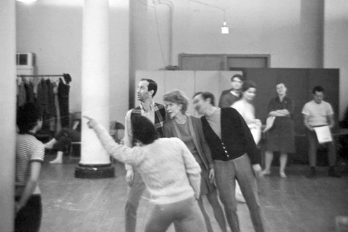 
                    Joshua Zavin took this picture of the Hyman Kaplan cast rehearsing when he was still a high school student. That's Donna McKechnie in the middle.
                                            (Joshua Zavin)
                                        
