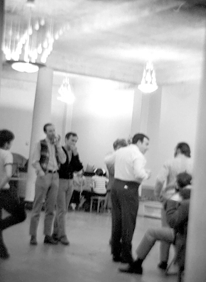 
                    Another picture of "Hyman Kaplan" rehearsals -- in this one, Tom Bosley (aka Richie Cunningham's father in "Happy Days")is in the white shirt, with his back to the camera.
                                            (Joshua Zavin)
                                        