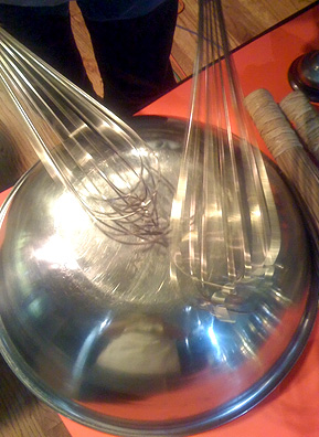 
                    Fast Forward using a metal whisk and mixing bowl to musical effect.
                                            (Josh Rogosin)
                                        