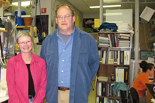 
                    Bill McLellan and Ann Pabst in their laboratory at the University of North Carolina Wilmington.
                                            (Megan Williams)
                                        