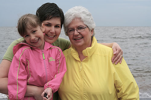 
                    The Three Girls at Lake Superior: Barbara Schaller, right, her daughter Becky and granddaughter Sam.
                                            (Courtesy Barbara Schaller)
                                        