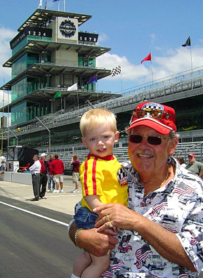 
                    Art Koch and grandson Camden "Camshaft" Wade hang out on the track in May, 2005.
                                            (Courtesy Art Koch)
                                        