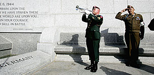Playing taps at the World War II Memorial