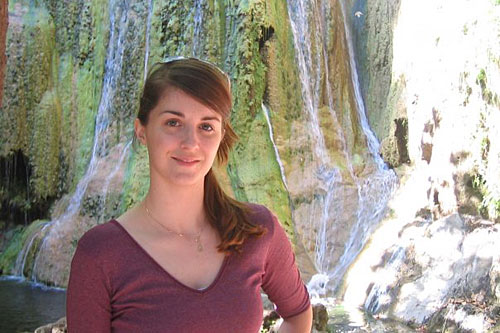 
                    Saskia Smith doesn't completely shun the summer or going outdoors, but she thinks it's much more tolerable in cool places -- like in front of a waterfall.
                                            (Peer Gopfrich)
                                        