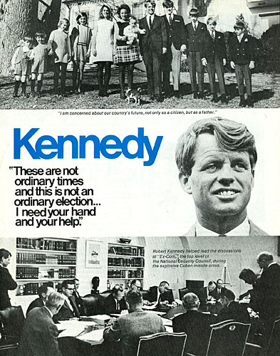 
                    Back cover of a four-page campaign flyer for Robert Kennedy's bid for president.
                                            (Courtesy Brad Robideau)
                                        