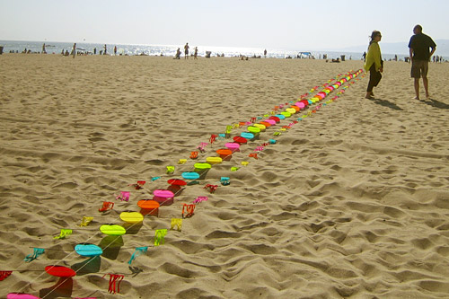 
                    Wong makes most of the kites he flies. This is the tail of his colossal centipede kite.
                                            (Krissy Clark)
                                        