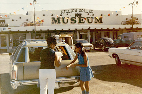 
                    A young Desiree Cooper around the age of 11 with her mother in New Mexico at a roadside attraction in the early 1970s. This was taken during one of the Cooper family's many cross-country rides during the time that her father was stationed at different Air Force bases.
                                            (Courtesy Desiree Cooper)
                                        