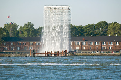 
                    One of the waterfalls conceived by Danish artist Olafur Eliasson that are scattered around New York City. This one is on Governor's Island, which rests about half a mile south of Manhattan.
                                            (Bernstein Photography)
                                        