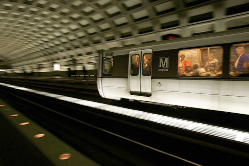 
                    A Metro train departs from Washington, DC's Gallery Place/Chinatown Metro Station.
                                            (Photo by Win McNamee/Getty Images)
                                        
