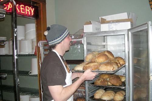 
                    Once the bread is cooled it goes on to shelves, ready for weekend customers.
                                            (Martin Wells)
                                        