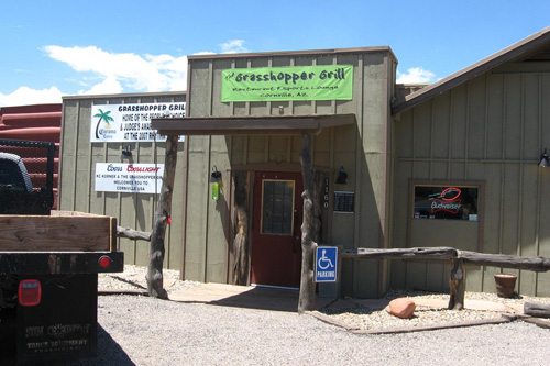 
                    The Grasshopper Grill is one of only a few local businseses. If McCain becomes president, millions of tourist dollars may be pumped into Cornville economy.
                                            (Rene Gutel)
                                        