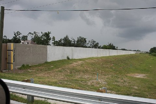 
                    This is a view of the levee that broke during Hurricane Katrina, flooding Harrison's neighborhood. The levee held during the recent Hurricane Gustav.
                                            (Curt Peters)
                                        