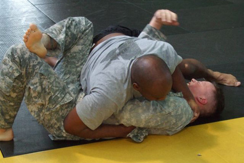 
                    Two competitors practice sparring.
                                            (Philip L. Graitcer)
                                        