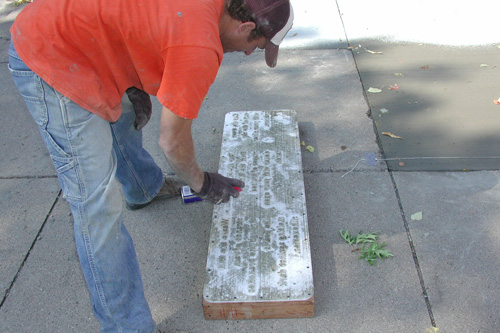 
                    Preparing the mold to make the impression.
                                            (Chris Roberts)
                                        