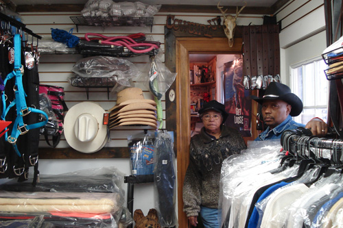 
                    The Black Cowboys buy their gear and clothing at an on-site store.
                                            (Eric Molinsky)
                                        