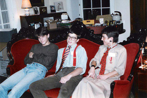
                    Young Republican Charlie Schroeder (in suspenders) flanked by his brother and mother.
                                            (Courtesy Charlie Schroeder)
                                        