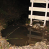 A roadside sinkhole in Roseton, New York.