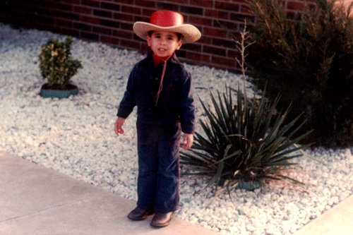 
                    When he was growing up in Northeast Oklahoma Kareem Salama knew that he wanted to be a cowboy.  He started wearing the uniform early.
                                            (Courtesy Kareem Salama)
                                        