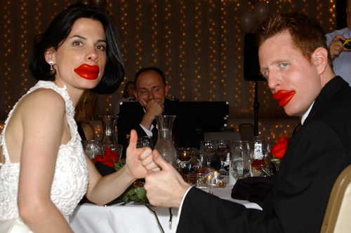 
                    Paula and her husband, George, believe that wax lips should be the first course at every wedding.
                                            (Courtesy Paula Pisani)
                                        