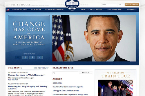 
                    The revamped www.whitehouse.gov after President Obama's inauguration.
                                            (fimoculus)
                                        