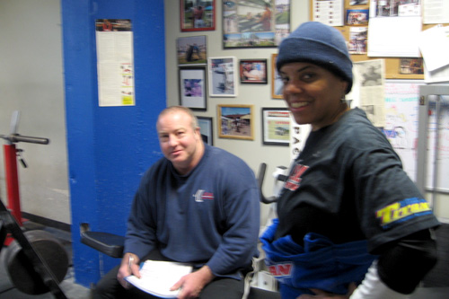 
                    Powerlifting coach Todd Christensen and powerlifter and Women's Masters team member Paula Huston.
                                            (Jeannie Yandel)
                                        