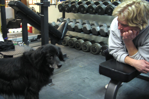 
                    Jill Arnow, of the Women's Masters Team, and her dog Emma.
                                            (Jeannie Yandel)
                                        