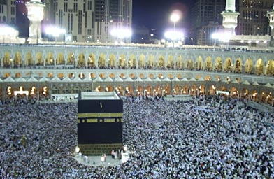 
                    The Ka'bah is a recognizable icon: it is the black cube built by the prophet Ibrahim (Abraham) and his family to venerate the One God. It is not meant to be a representation of God&mdash;it is but a simple, empty black structure.
                                            (Ulises A. Mejias)
                                        